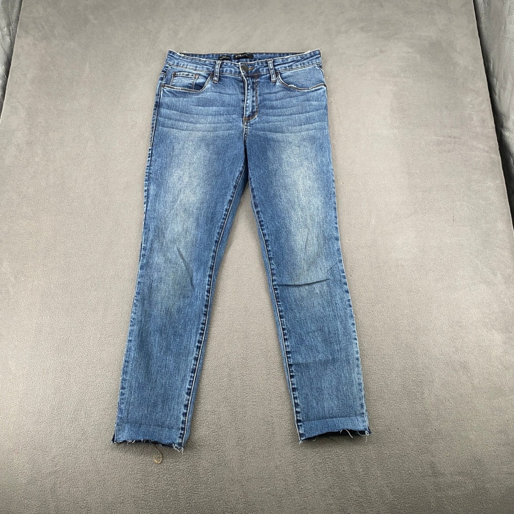 STS Blue Ellie High Rise Ankle Jeans Blue Frayed Hem Size 31 Stretch Denim